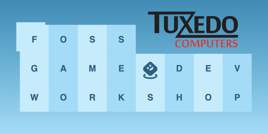 Logo FOSS GameDev Workshop x TUXEDO Computers